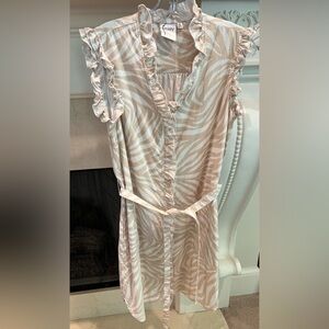 Finley Beige and White Zebra Print Dress